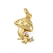 Brass Micro Pave Cubic Zirconia Pendants, Mushroom Charms, with Jump Ring, Long-Lasting Plated, Cadmium Free & Lead Free, Rack Plating, Real 18K Gold Plated, 14x11.5x4.5mm, Hole: 3mm