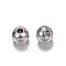 Tarnish Resistant 201 Stainless Steel Beads, Round, Stainless Steel Color, 6x5mm, Hole: 2.3mm