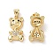 Brass Cubic Zirconia Pendants, Cadmium Free & Lead Free, Bear with Heart Charms, Real 18K Gold Plated, 20.5x10.5x5.5mm, Hole: 3.5x5mm