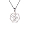 Non-Tarnish 304 Stainless Steel Pendant Necklaces, December Holly, 16.14~19.69 inch(41~50cm)