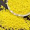 8/0 Glass Seed Beads, Grade A, Round, Opaque Colours, Yellow, 2.8~3.2mm, Hole: 1.0mm, about 15000pcs/pound