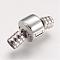 Tarnish Resistant 304 Stainless Steel European Clasps with Cord Ends, Column, Stainless Steel Color, 19x10x10mm, Hole: 3mm