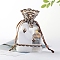 Organza Embroidery Flower Jewellery Storage Pouches, Wedding Favour Party Mesh Drawstring Gift Bags, Rectangle, Saddle Brown, 18x13cm