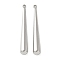 304 Stainless Steel Pendants, Teardrop Charm, Stainless Steel Color, 41x6mm, Hole: 1.6mm