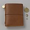 Leather Notebook, Travel Journal, Rectangle, Saddle Brown, 85x80x18mm