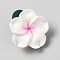 Handmade Polymer Clay Beads, Flower, White, 10~13x21~26x21~26mm, Hole: 1.8mm