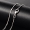 Brass Necklaces, Cable Chain, with Lobster Clasp, Platinum, 17.13 inch, 1.5mm