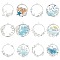 12Pcs 6 Styles Ocean Style Alloy Open Back Bezel Pendants, For DIY UV Resin, Epoxy Resin, Pressed Flower Jewelry, Ring with Sea Animals, Silver, 36~44x34~41mm, Hole: 3mm, 2pcs/style