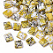 2-Hole Drawbench Glass Seed Beads, Opaque Spray Painted, Rectangle, Yellow, 5x4.5~5x2~2.5mm, Hole: 0.5~0.8mm