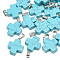 Dyed Synthetic Turquoise Pendants, with Stainless Steel Snap On Bails, Cross, 24~25x20~21x5~6mm, Hole: 6x4mm