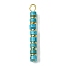 Dyed Natural Magnesite & Electroplated Synthetic Non-magnetic Hematite Heishi Beaded Pendants, Disc Beaded Charms with 304 Stainless Steel Loops, Golden, 32.5x4x4mm, Hole: 3mm