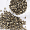 Electroplate 12/0 Glass Seed Beads, Square Hole, Cube, Goldenrod, 2~6x2x2mm, Hole: 0.8mm, about 30000pcs/bag