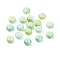 Opaque Spray Painted Glass Beads, Rondelle, Drawbench Style, Yellow Green, 8x5mm, Hole: 2mm