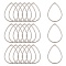 Tarnish Resistant 304 Stainless Steel Linking Rings, Teardrop, Stainless Steel Color, 32x22x1mm, inner measure: 29.5x20mm