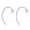Brass Earring Hooks, with Horizontal Loop, Nickel Free, Real Platinum Plated, 21x12x1mm, 18 Gauge, Hole: 2mm