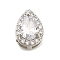 Brass Micro Pave Clear Cubic Zirconia Pendants, Cadmium Free & Nickel Free & Lead Free, Oval Charms, Platinum, 11x8x7mm, Hole: 3x2mm