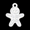 Baking Paint Alloy Pendants, Skeleton Charm, White, 20x15x2.5mm, Hole: 1.6mm