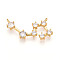 Brass Micro Pave Cubic Zirconia Pendants, Twelve Constellations Charms, Long-Lasting Plated, Nickel Free, Real 18K Gold Plated, Aquarius, 12.5x24.5x3mm, Hole: 1.2mm
