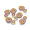 MIYUKI & TOHO Handmade Japanese Seed Beads Links, Loom Pattern, Cucurbit, Colorful, 32~33x17x1.5~2mm, Hole: 2mm