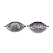 Brass Micro Pave Cubic Zirconia Links connectors, Eye, Colorful, Gunmetal, 13x29x3mm, Hole: 1.2mm