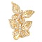 Brass Micro Pave Clear Cubic Zirconia Fold Over Clasps, Cadmium Free & Nickel Free & Lead Free, Butterfly, Real 18K Gold Plated, 31mm