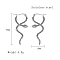Non-Tarnish Stainless Steel Hoop Earrings for Women, Stainless Steel Color, Snake, 43x18mm