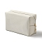 Rectangle PU Leather Cosmetic Storage Zipper Bag, with Nylon Rubber, Alloy Zipper, for Makeup, Portable Travel Toiletry Bag, WhiteSmoke, 22x11x1.1cm