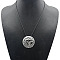 Alloy Pendant Necklace Round Heart Love Flower Fish Pendant Necklace, Silver
