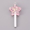 Resin Pendants, Imitation Lollipop, Star, Pink, 41x20x7mm, Hole: 1.8mm