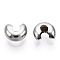 Non-Tarnish 304 Stainless Steel Crimp Beads Covers, Stainless Steel Color, 8.2mm, Hole: 2.5mm