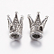 Tibetan Style Alloy Beads, Crown, Antique Silver, 13x11~12mm, Hole: 2.5mm