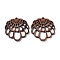 Walnut Wood Laser Cut Pendants, Hollow Charms, Undyed, Flower, 31.8x30.5x2.5mm, Hole: 1.6mm