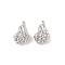 Brass Charms, Cadmium Free & Nickel Free & Lead Free, Flower, Real Platinum Plated, 14x7x7.5mm, Hole: 1.5mm