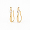 Brass Micro Pave Clear Cubic Zirconia Earring Hooks, with Horizontal Loop, Real 18K Gold Plated, Cadmium Free & Nickel Free & Lead Free, 17.5x2.5mm, Hole: 1.2mm, Pin: 1mm
