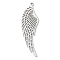 Non-Tarnish 304 Stainless Steel Big Pendants, Wing Charms, Stainless Steel Color, 55x17.5x1.5mm, Hole: 2mm
