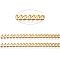 Brass Cuban Link Chains, Chunky Curb Chains, Oval, Unwelded, Long-Lasting Plated, with Spool, Real 18K Gold Plated, Link: 7.5x9x2mm, about 16.4 Feet(5m)/roll