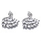 Brass Micro Pave Clear Cubic Zirconia Pendants, Cadmium Free & Nickel Free & Lead Free, Swan, Platinum, 20x18.5x5.5mm, Hole: 1.2mm