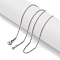 304 Stainless Steel Box Chain Necklaces, with Lobster Claw Clasps, Stainless Steel Color, 17.6 inch(44.8cm), 1.5mm