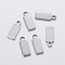 Tarnish Resistant 304 Stainless Steel Pendants, Rectangle, Stainless Steel Color, 10.5x4x0.8mm, Hole: 1mm