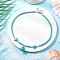 Synthetic Turquoise Sea Turtle & Starfish Pendant Beaded Necklaces, with 304 Stainless Steel End Chain, Stainless Steel Color, Turquoise, 14.76 inch(37.5cm)