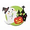 Single Face Printed Wood Big Pendants, Halloween Charms, Ghost, 155x147x4mm, Hole: 4mm