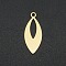 201 Stainless Steel Open Back Bezel Pendants, Horse Eye, Laser Cut, Golden, 21.5x9x1mm, Hole: 1.6mm