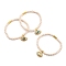 Brass Enamel Charm Bracelets, with Natural Pearl Beads, Glass Beads and Brass Screw Clasps, Eye, Golden, Mixed Color, 19.5cm(7-5/8 inch)
