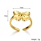 Stylish 201 Stainless Steel Bowknot Open Cuff Ring for Women Party Wear, Golden, Bowknot: 12x15mm