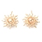 Brass Pendants, Cadmium Free & Nickel Free & Lead Free, Sun Charm, Real 18K Gold Plated, 20x18x6.5mm, Hole: 1mm