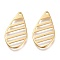 201 Stainless Steel Pendants, Hollow Stripe Teardrop, Golden, 22.5x12x1mm, Hole: 1mm