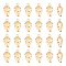30Pcs 304 Stainless Steel Pendants, Leaf, Golden, 15x7.5x4mm, Hole: 1mm