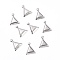 Non-Tarnish 304 Stainless Steel Pendant Cabochon Settings, Triangle, Stainless Steel Color, Tray: 5x6mm, 9x11x1mm, Hole: 1.2mm