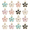 50Pcs 5 Colors Alloy Enamel Pendants, with Crystal Rhinestone, Sakura , Mixed Color, 17x14x2.5mm, Hole: 1.6mm, 10pcs/color