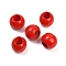 Spray Painted Wood Beads, Round, Red, 19~20mm, Hole: 9~9.5mm